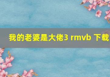 我的老婆是大佬3 rmvb 下载